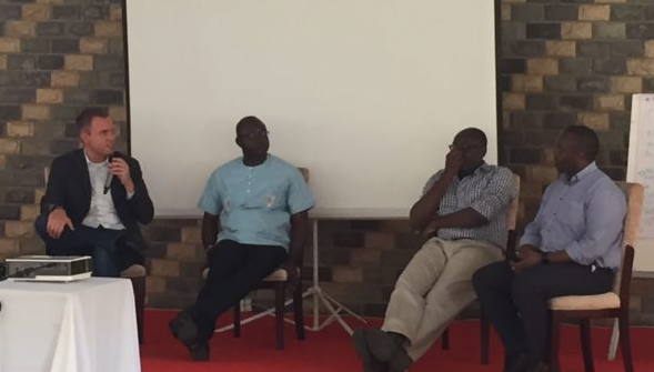 Paul Biondich is speaking with Luke Bawo, Olasupo Oyedepo, and Steven Wanyee